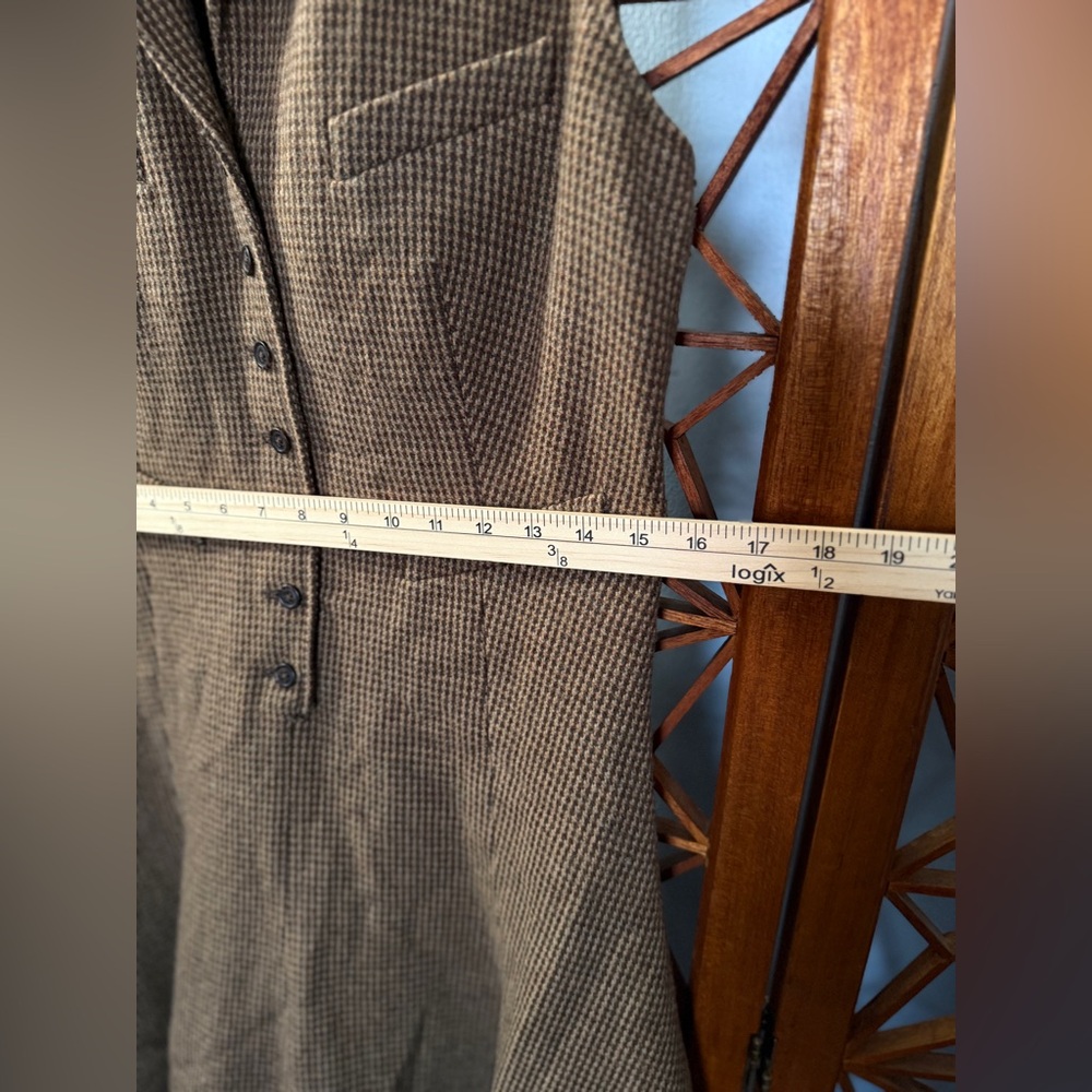 Ralph Lauren Blue Label Vintage Wool Dark Academia Tweed Lined Midi Dress Sz 8 - Picture 7 of 8
